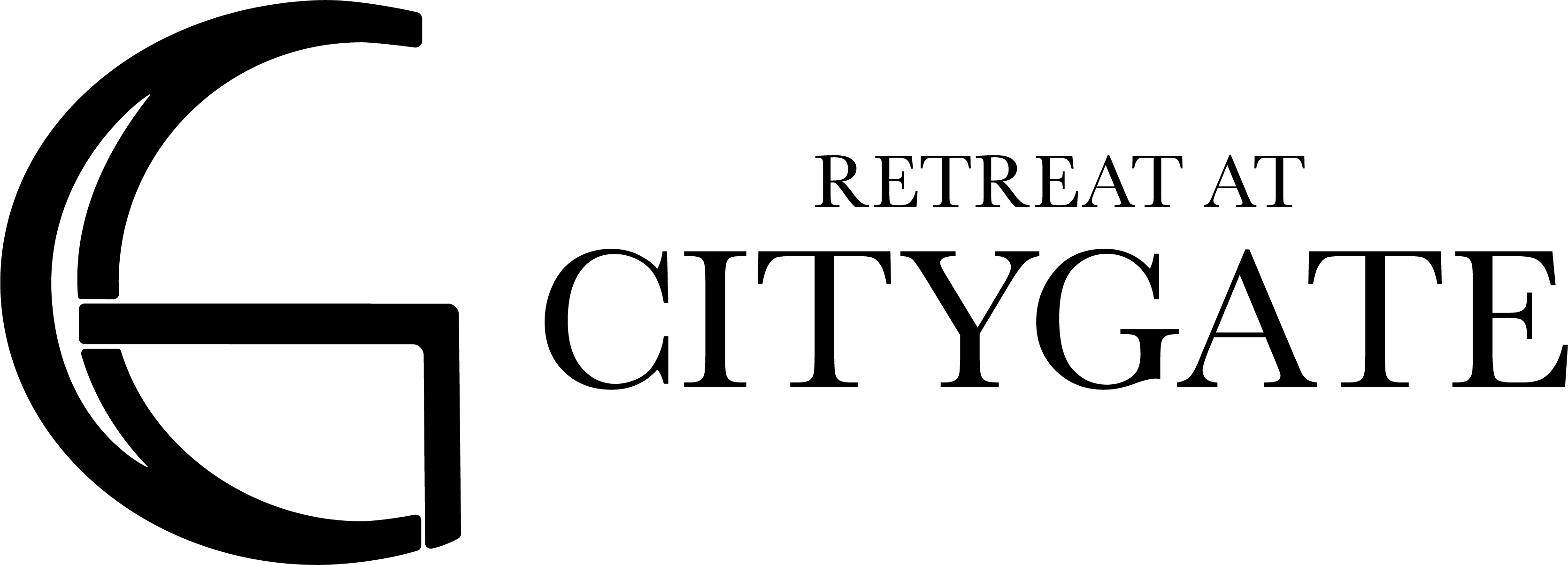A logo with a stylized letter "G" and the text "Retreat at Citygate".